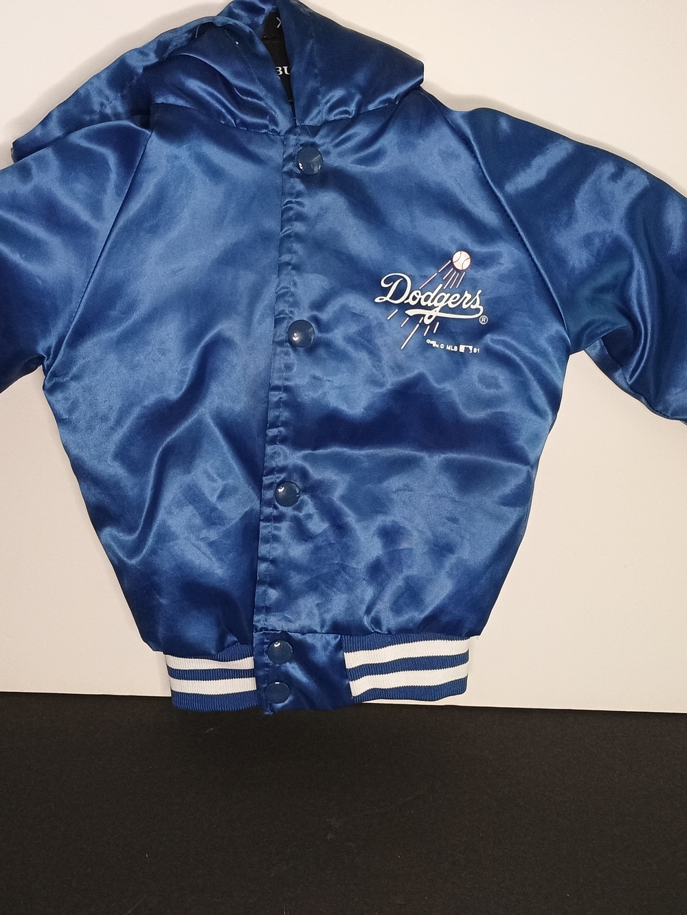 L. A. DODGERS Chalk Line Toddler Vintage Dodgers Satin Hooded Jacket
